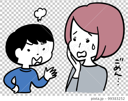 子供が反論してきて答えに詰まる母親 99383252