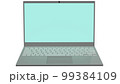 真正面からのノートパソコン（画面点灯） 99384109