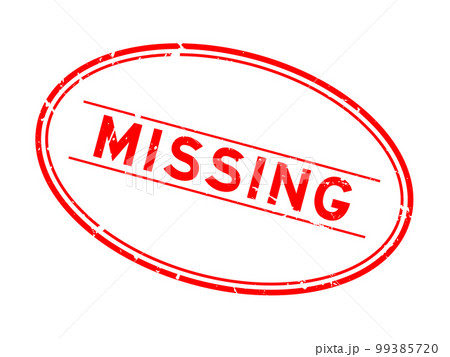 Grunge red missing word oval rubber seal stamp on white background Grunge red missing word oval rubber seal stamp on white background 99385720