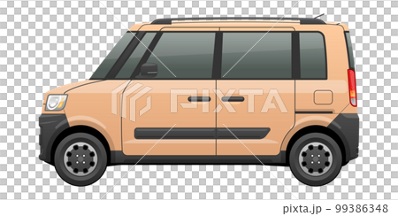 Illustration of a car seen from the side (outdoor light super height wagon) 99386348