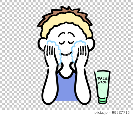 仔細洗臉的男人 99387715