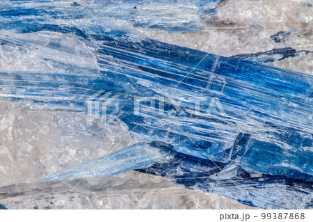Macro mineral stone Kyanite a white background Macro mineral stone Kyanite a white background 99387868