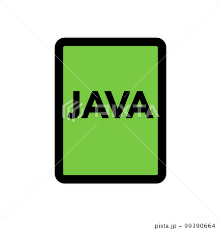 JAVA file icon line isolated on white background. Black flat thin icon on modern outline style. Linear symbol and editable stroke. Simple and pixel perfect stroke vector illustration. 99390664