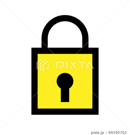 Padlock icon line isolated on white background. Black flat thin icon on modern outline style. Linear symbol and editable stroke. Simple and pixel perfect stroke vector illustration 99390702