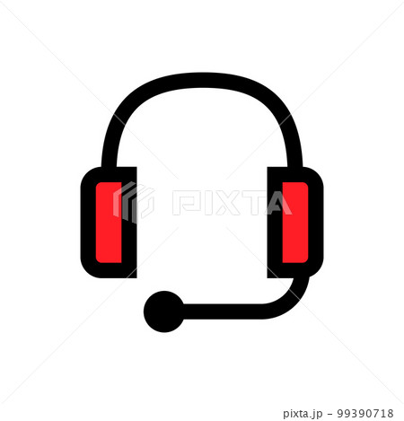 Support headphones icon line isolated on white background. Black flat thin icon on modern outline style. Linear symbol and editable stroke. Simple and pixel perfect stroke vector illustration 99390718