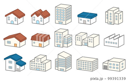 建物立体アイコンセット 建物立体アイコンセット 99391339