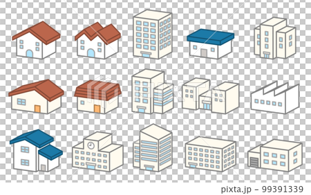 建物立体アイコンセット 建物立体アイコンセット 99391339