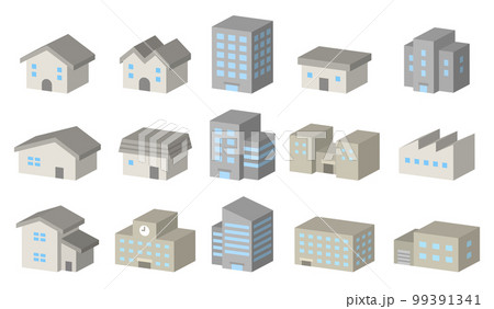 建物立体アイコンセット 99391341