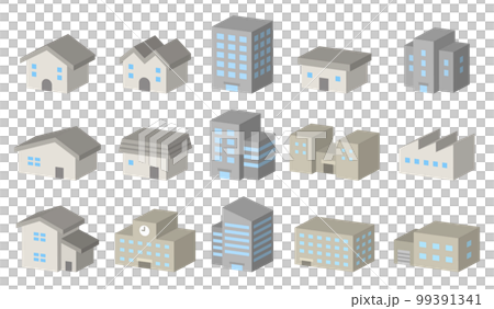 建物立体アイコンセット 99391341
