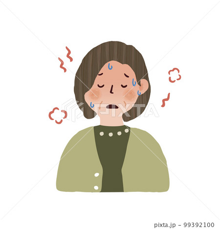 更年期障害の女性　ホットフラッシュ 99392100