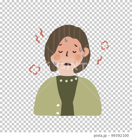 更年期障害の女性　ホットフラッシュ 99392100