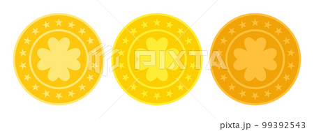 Clover Coin in flat style isolated Clover Coin in flat style isolated 99392543