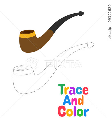 Smoking Pipe tracing worksheet for kids 99392620