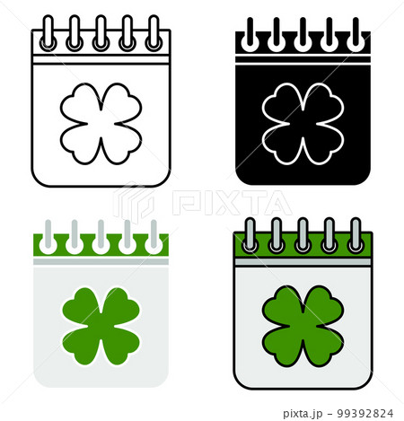 Calendar with Clover in flat style isolated Calendar with Clover in flat style isolated 99392824
