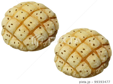 「チョコチップメロンパン」二つ ポリゴン 「チョコチップメロンパン」二つ ポリゴン 99393477