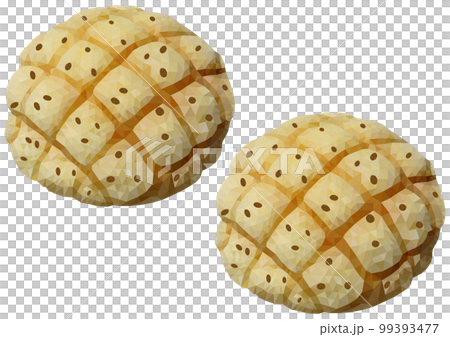 「チョコチップメロンパン」二つ ポリゴン 「チョコチップメロンパン」二つ ポリゴン 99393477
