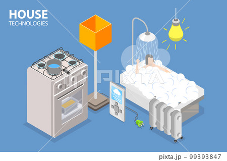 3D Isometric Flat Vector Conceptual Illustration of House Technology 3D Isometric Flat Vector Conceptual Illustration of House Technology 99393847