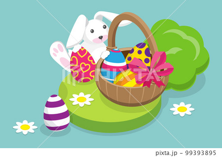 3D Isometric Flat Vector Conceptual Illustration of Easter Poster 3D Isometric Flat Vector Conceptual Illustration of Easter Poster 99393895