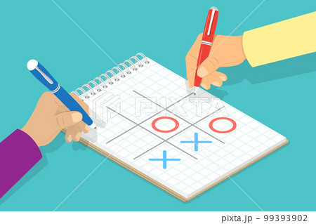 3D Isometric Flat Vector Conceptual Illustration of Tic-tac-toe Playing 3D Isometric Flat Vector Conceptual Illustration of Tic-tac-toe Playing 99393902