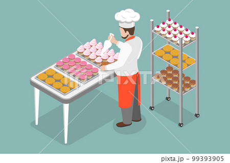 3D Isometric Flat Vector Conceptual Illustration of Sweets Baking 99393905