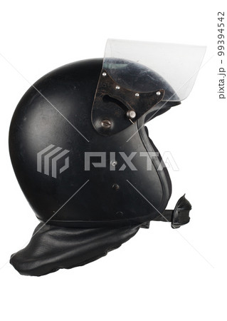 riot police black helmet with protective glass 99394542