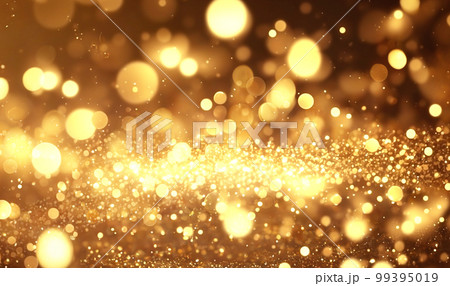 シャンパンゴールドの玉ボケ。キラキラとした背景　Generative AI  99395019