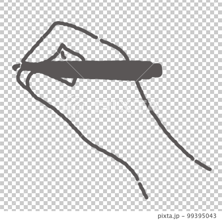 Hand holding a pen 99395043