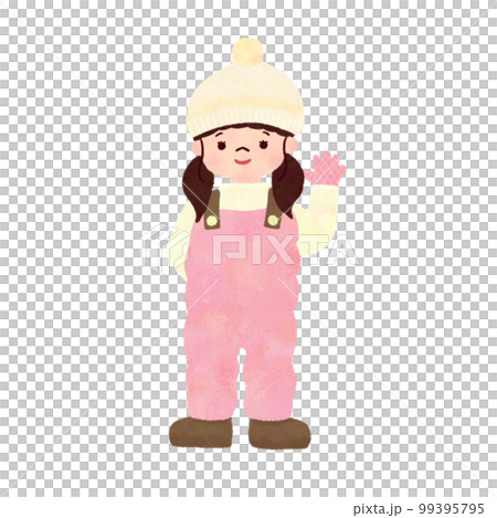 hand drawn illustration of a girl in ski wear hand drawn illustration of a girl in ski wear 99395795