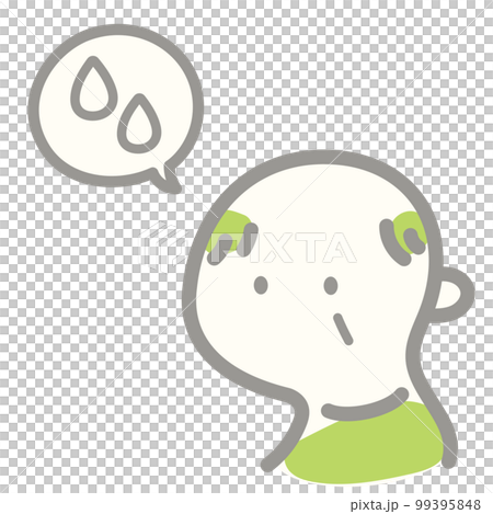 シンプルでかわいい人物アイコン　汗・涙　おじいちゃん 99395848