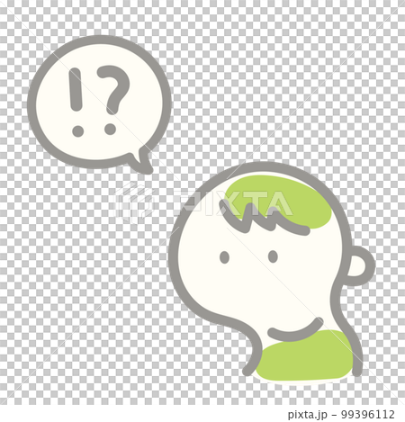 Simple and cute person icon surprise mark boy 99396112