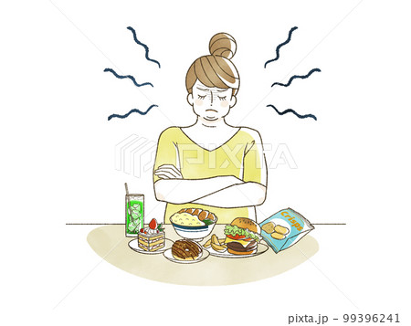 食欲を我慢している肥満女女性 99396241