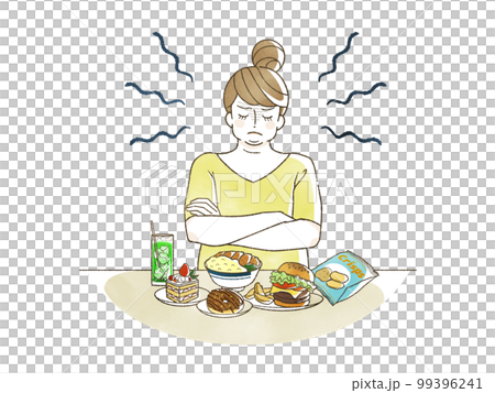 食欲を我慢している肥満女女性 99396241