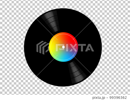 Illustration material of a simple analog record board (rainbow color) 99396362