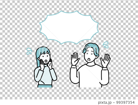 Simple male and female negative standing posture set illustration material Simple male and female negative standing posture set illustration material 99397354