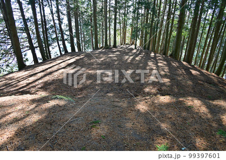 上郡の市街地を一望する 播磨「駒山城」の曲輪と石垣 上郡の市街地を一望する 播磨「駒山城」の曲輪と石垣 99397601