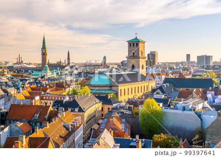 Cityscape of downtown Copenhagen city skyline in Denmark 99397641