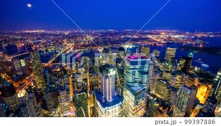 New York City Manhattan downtown skyline New York City Manhattan downtown skyline 99397886