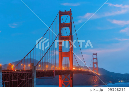 Golden Gate Bridge in San Francisco at sunset 99398255