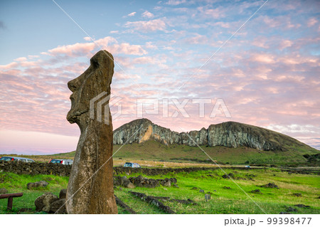 Moais at Ahu Tongariki in Easter island Moais at Ahu Tongariki in Easter island 99398477