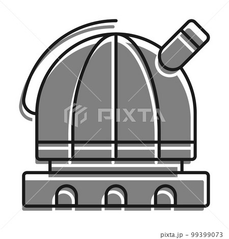 Linear filled with gray color icon. Observatory. Station For Observing Space, Stars And Planets Of Solar System. Space Exploration. Simple black and white vector 99399073