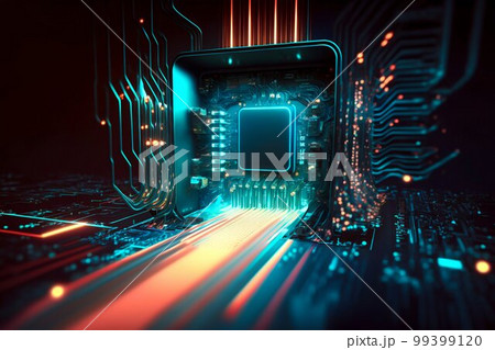 Cyber Space Connection Technology Computer Background with Chipset Central Processor. Generative AI Cyber Space Connection Technology Computer Background with Chipset Central Processor. Generative AI 99399120