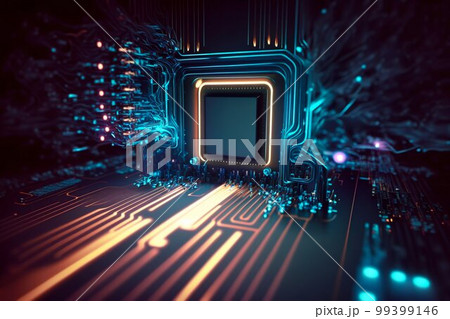 Cyber Space Connection Technology Computer Background with Chipset Central Processor. Generative AI Cyber Space Connection Technology Computer Background with Chipset Central Processor. Generative AI 99399146