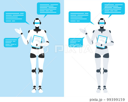 人工知能を用いてチャットや案内をする人型ロボット 99399159