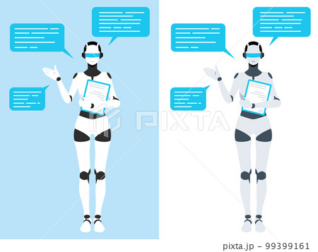 人工知能を用いてチャットや案内をする人型ロボット 99399161
