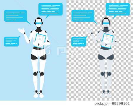 人工知能を用いてチャットや案内をする人型ロボット 99399161