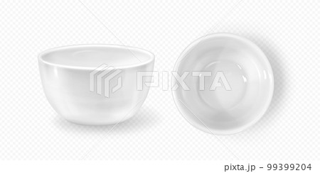Realistic empty sauce bowl. Isolated white plate. Realistic empty sauce bowl. Isolated white plate. 99399204
