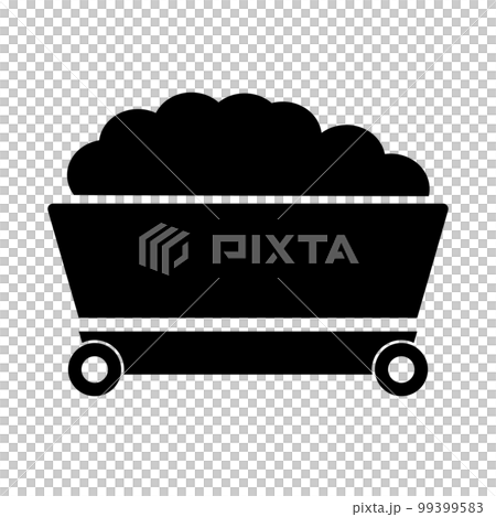 裝載煤炭的礦車圖標。向量。 99399583