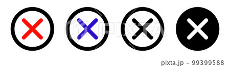 バツマークのアイコンセット。禁止や制限のアイコン。ベクター。 99399588