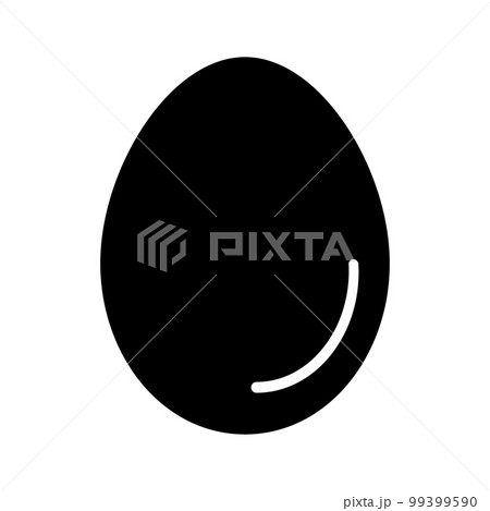 タマゴのシルエットアイコン。卵の殻。ベクター。 99399590