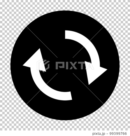 Round reload silhouette icon. Refreshing or rotating arrows. vector. 99399766